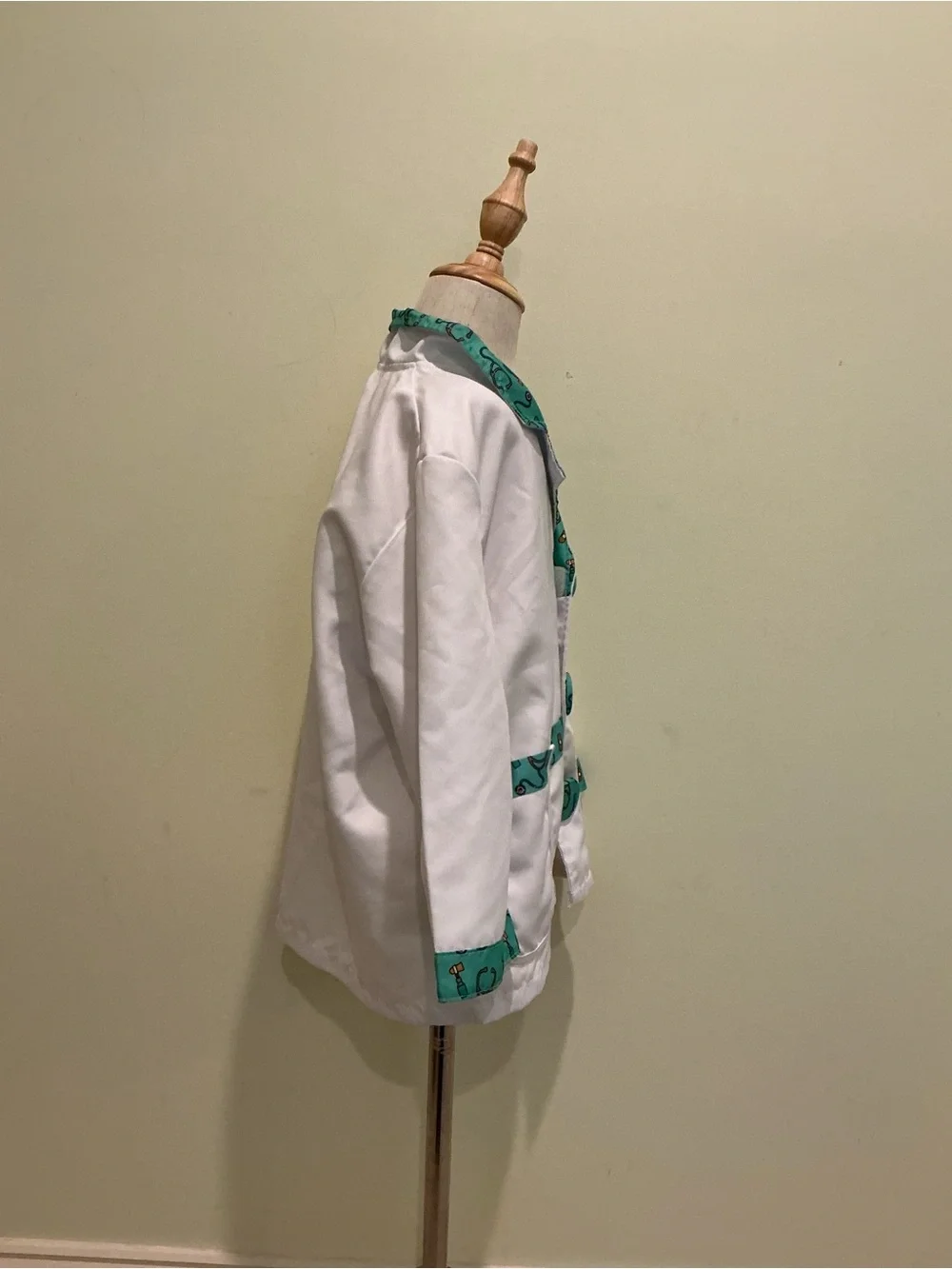 Melissa & Doug White Doctor Jacket with Teal Pattern Trim